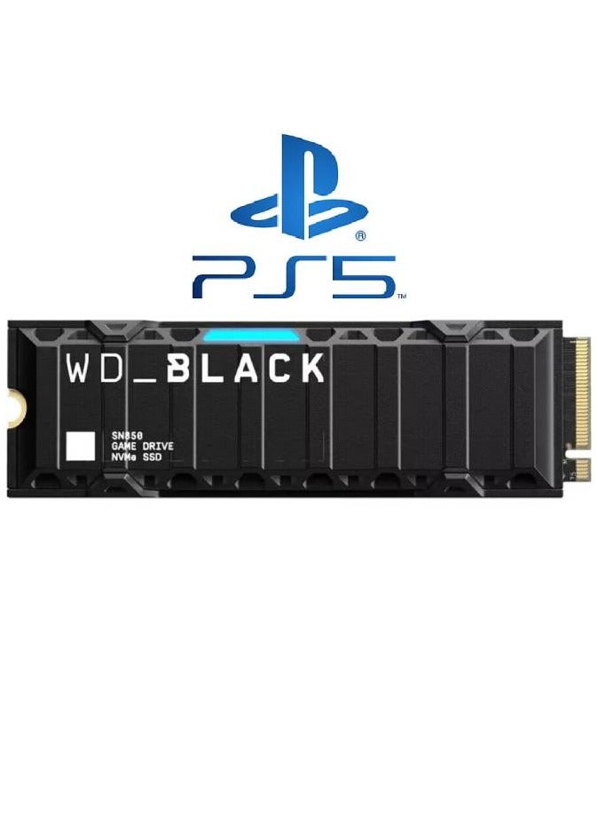 WD_BLACK SN850 + HEATSINK FOR PS5 WRSN 2TB Solid State Drive, M.2 2280 Internal, Gen4 PCIe, Up to 7,000, WDBBKW0020BBK-WRSN 2 TB