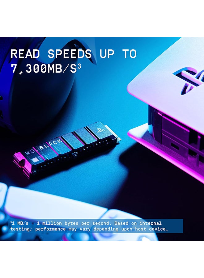 1TB SN850P NVMe M.2 SSD Officially Licensed Storage Expansion for PS5 Consoles, up to 7,300MB/s, with heatsink - WDBBYV0010BNC-WRSN 1 TB