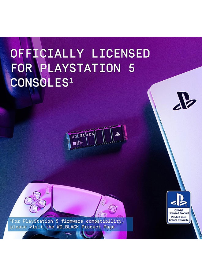 1TB SN850P NVMe M.2 SSD Officially Licensed Storage Expansion for PS5 Consoles, up to 7,300MB/s, with heatsink - WDBBYV0010BNC-WRSN 1 TB