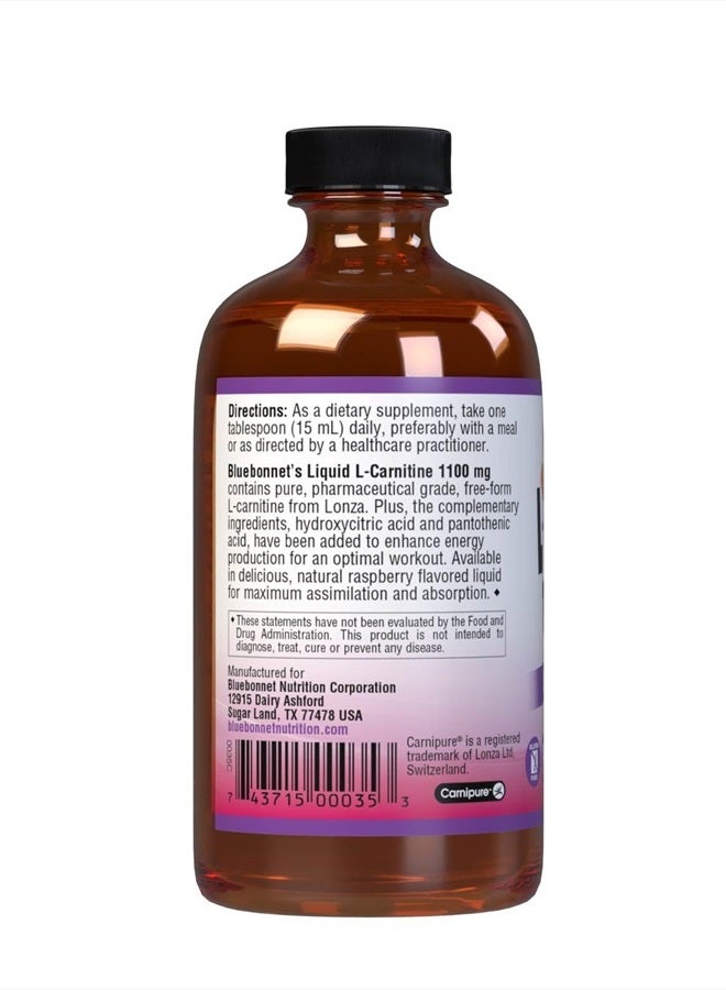 Liquid L-Carnitine 1100 mg, Raspberry, 8 Fluid Ounce