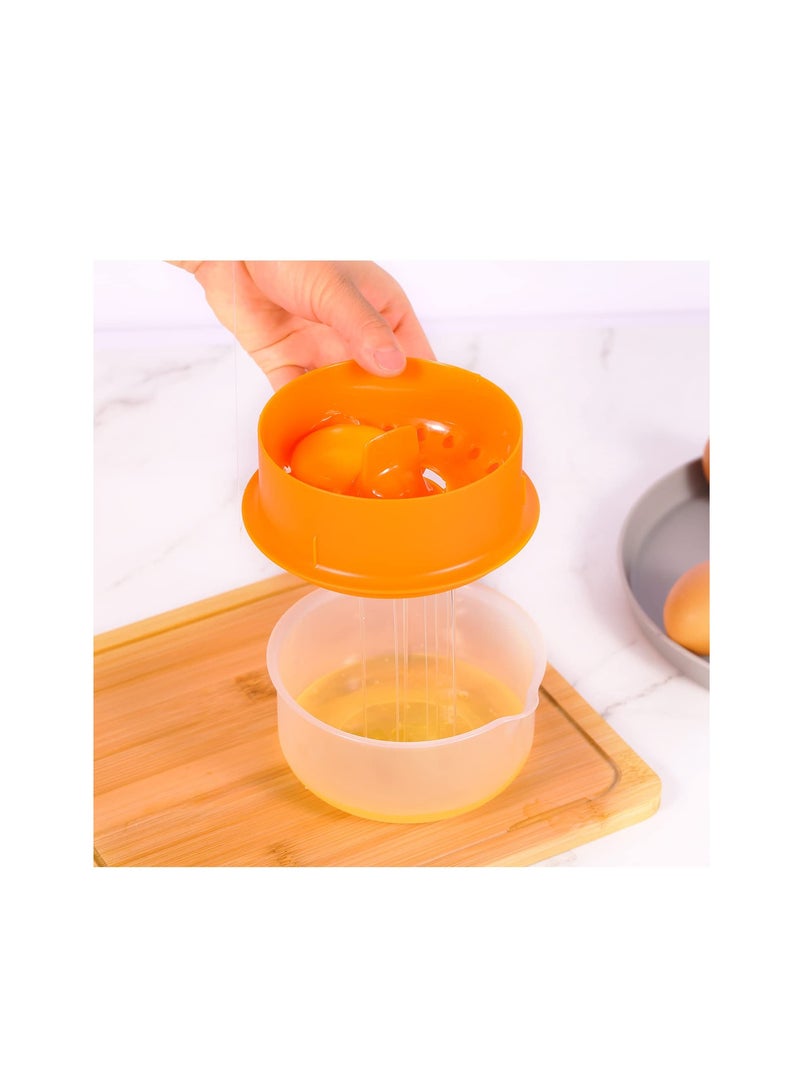 Egg White Separator Eggs Yolk Separators Multi-Eggs White Yolk Filter 5-6 Eggs Divider,Saves Time Chicken Baking Tools,Orange