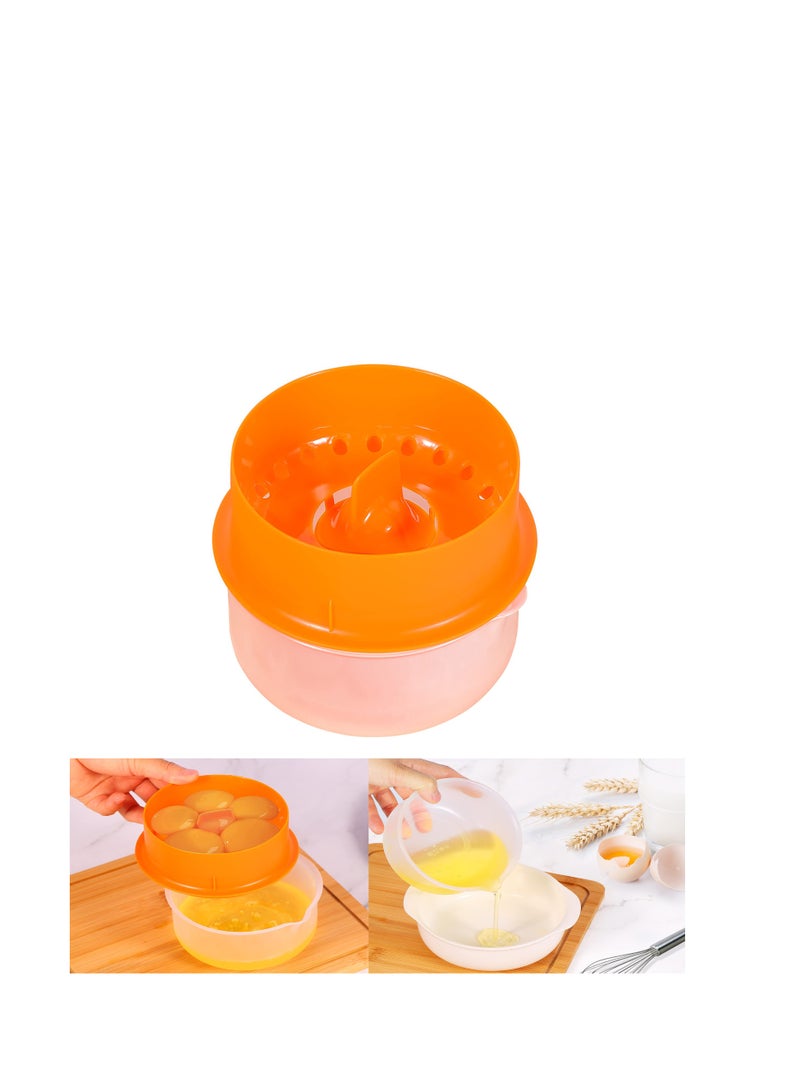 Egg White Separator Eggs Yolk Separators Multi-Eggs White Yolk Filter 5-6 Eggs Divider,Saves Time Chicken Baking Tools,Orange