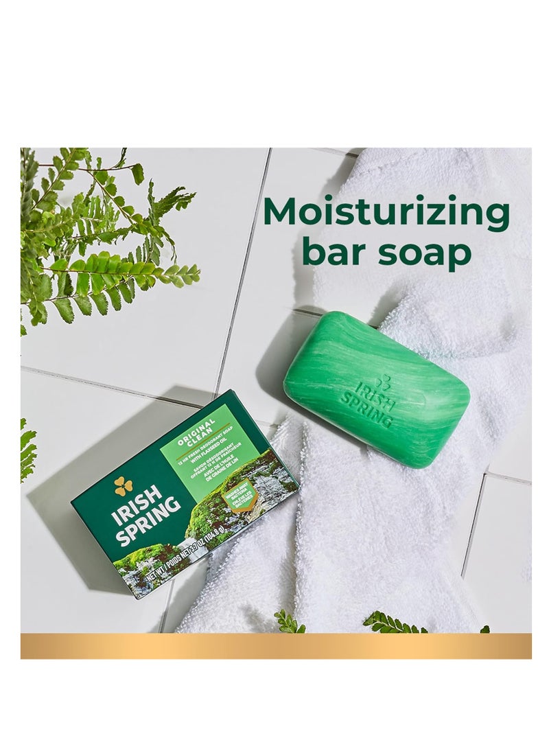 Irish Spring Bar Soap for Men, Original Clean, Smell Fresh and Clean for 12 Hours, Men Soap Bars for Washing Hands and Body, Mild for Skin, Recyclable Carton, 3.7 Ounce - 3 Count (Pack of 8)