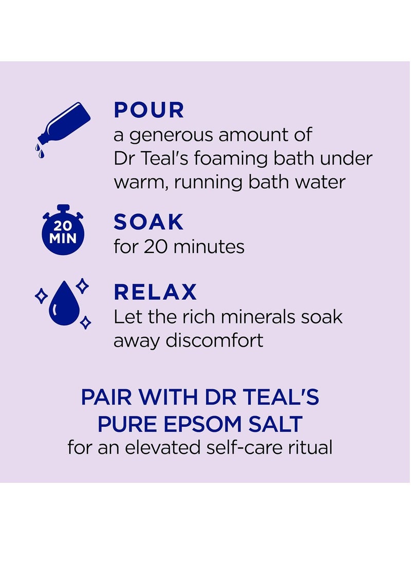Dr Teal's Foaming Bath with Pure Epsom Salt, Soothe & Sleep with Lavender, 34 fl oz (Pack of 2)