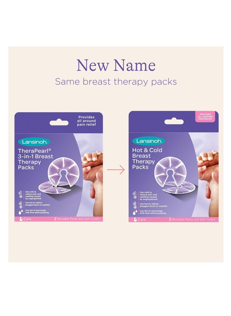 Lansinoh Breast Therapy Packs with Soft Covers, Hot and Cold Breast Pads, Breastfeeding Essentials for Moms, 2 Pack