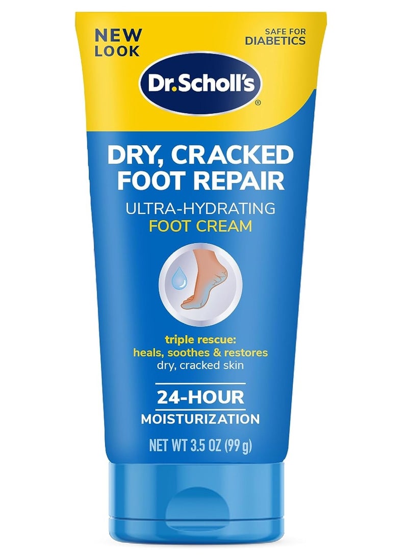 Dr. Scholl's Dry, Cracked Foot Repair Ultra-Hydrating Foot Cream Moisturizer, 3.5 oz, Skin Care Foot Lotion with 25% Urea for Dry Cracked Feet, Heals and Moisturizes for Healthy Feet