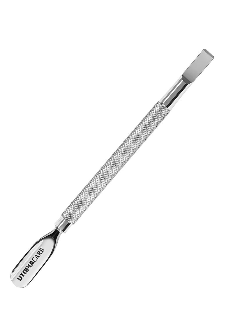 Utopia Care Cuticle Pusher Tool and Spoon Nail Cleaner - Professional Grade Stainless Steel Cuticle Remover and Cutter - Durable Manicure and Pedicure Tool - for Fingernails and Toenails (Silver)