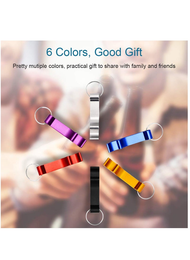 6PCS Colorful Bottle Openers, Premium Metal Keychain Bottle Opener, Beverage Bottle Opener for Men, Women, Small and Practical, Easy to Carry, Open the Lids of Bottle Easily