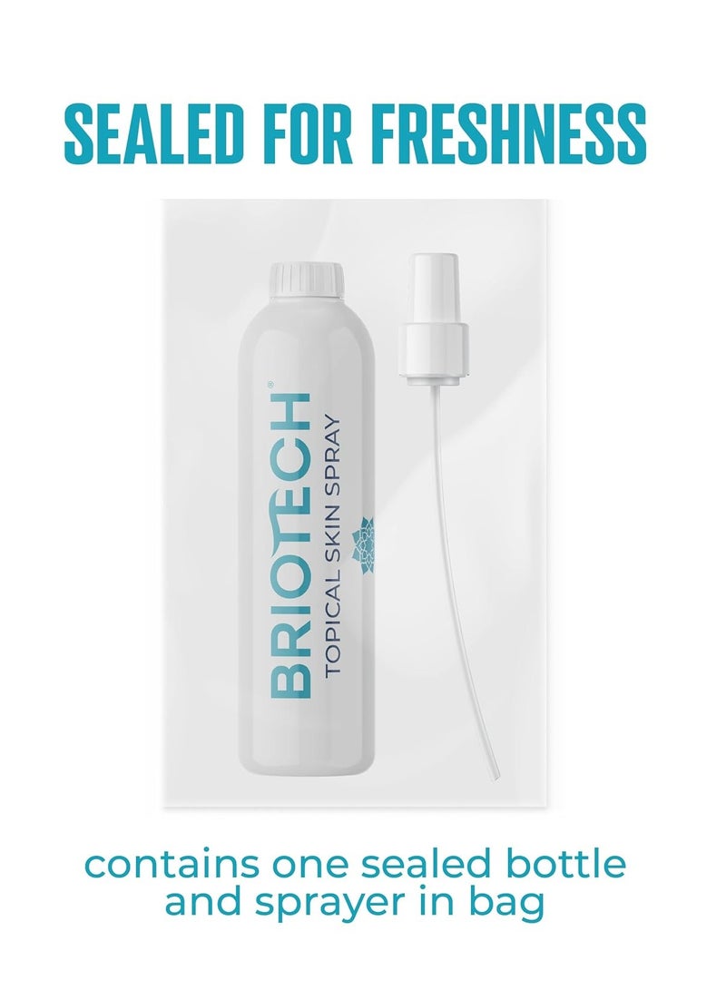 BRIOTECH Pure Hypochlorous Acid Spray, Multi Purpose Topical Body & Facial Mist, Eyelid Cleanser, Support Against Irritation & Redness Relief, Dry Skin & Scalp Treatment, Packaging May Vary, 8 fl oz