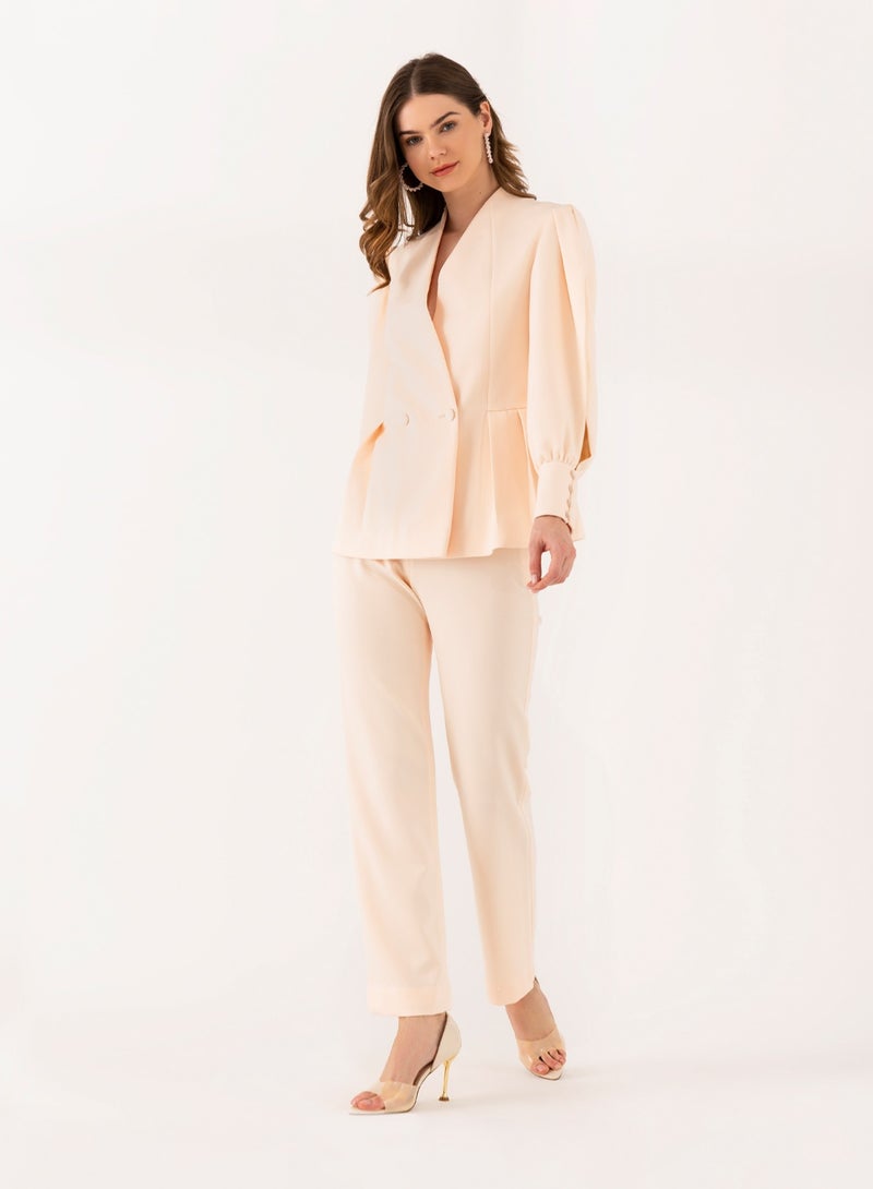 Alaya Sleevecut Two Piece Suit Set With pants