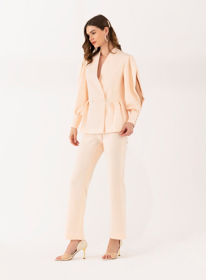 Alaya Sleevecut Two Piece Suit Set With pants