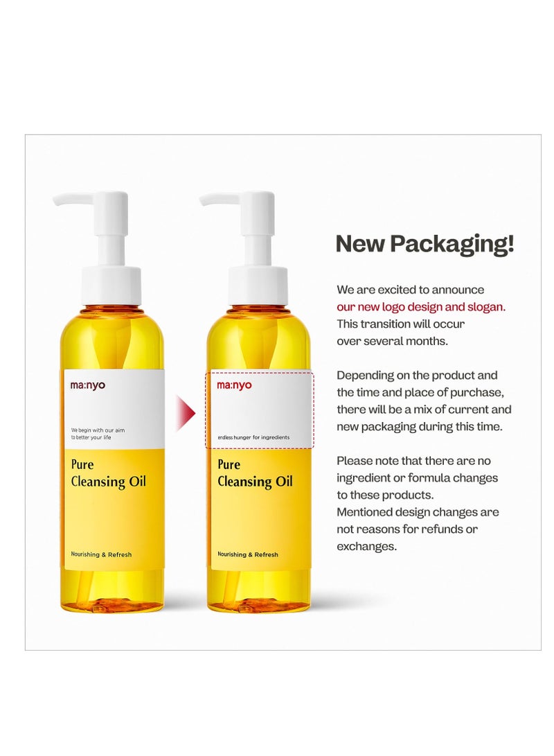 MANYO FACTORY Pure Cleansing Oil 6.7 fl oz (200ml) Korean Facial Cleanser, Blackhead Melting, Daily Makeup Removal with Argan Oil, for Women