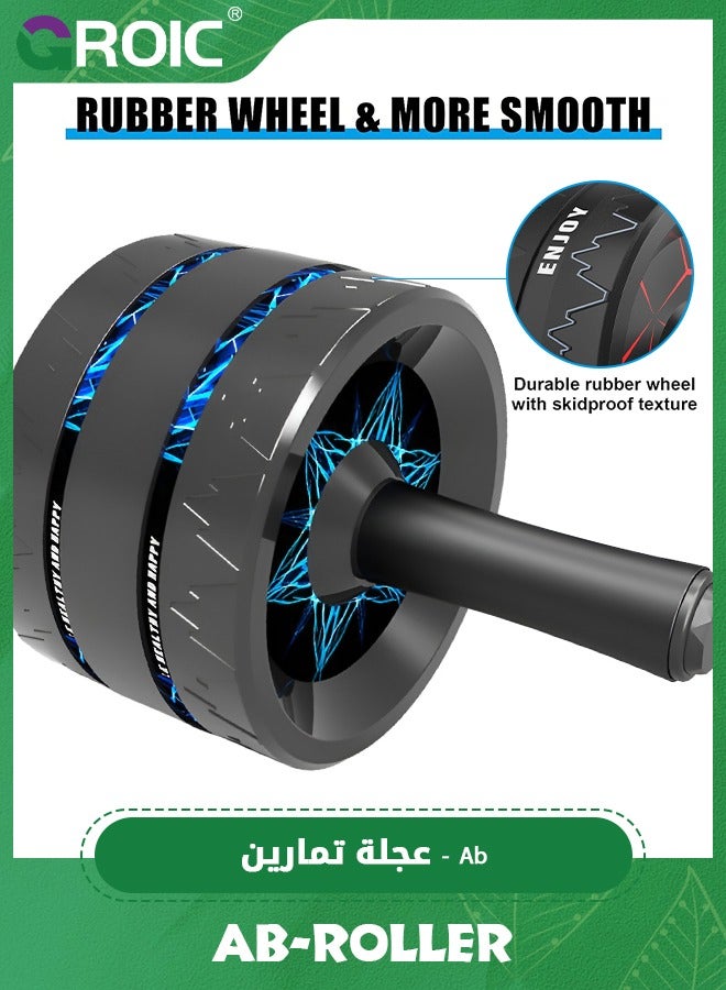 Ab Roller Wheel for Abs Workout, Upgraded 4.25 Inch Exercise Wheel for Abdominal and Core Strength Training, Home Gym Fitness Equipment with Innovative Non-Slip Rubber with Knee Pad