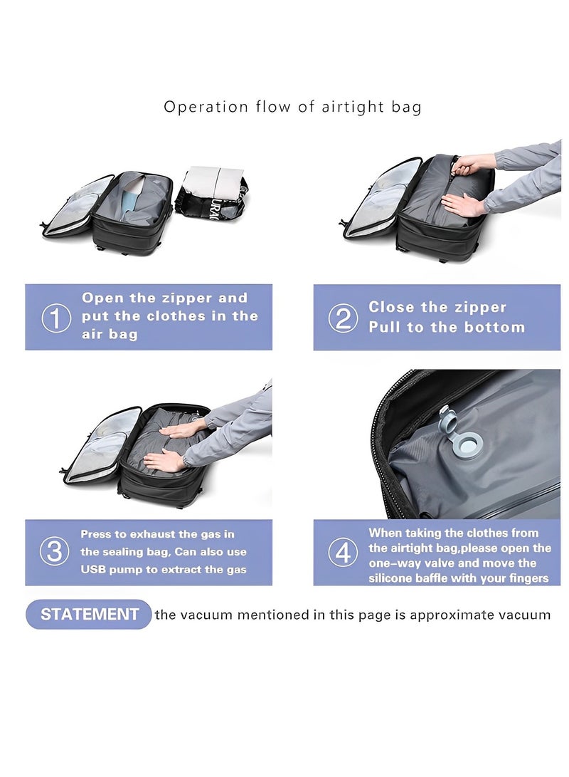 Skycare 60L Business Travel Waterproof Backpack, Multi-functional Large Capacity Expandable Computer Bag for Handheld or Shoulder Carry