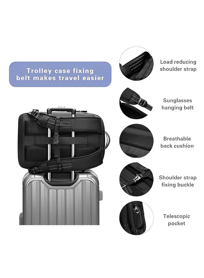Skycare 60L Business Travel Waterproof Backpack, Multi-functional Large Capacity Expandable Computer Bag for Handheld or Shoulder Carry