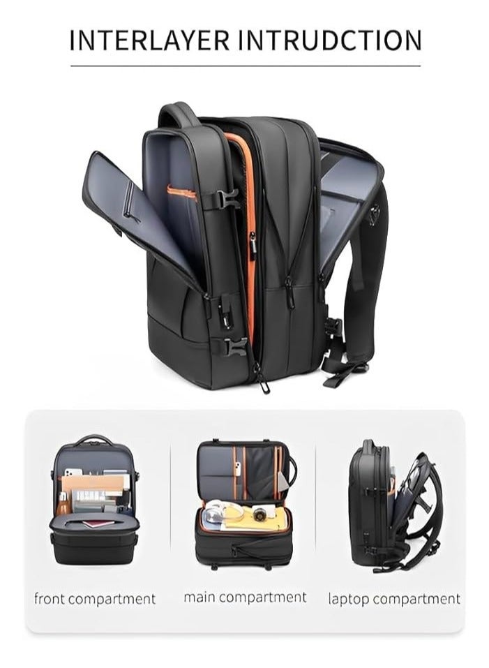 Skycare 39L Business Travel Waterproof Backpack, Multi-functional Large Capacity Expandable Computer Bag for Handheld or Shoulder Carry
