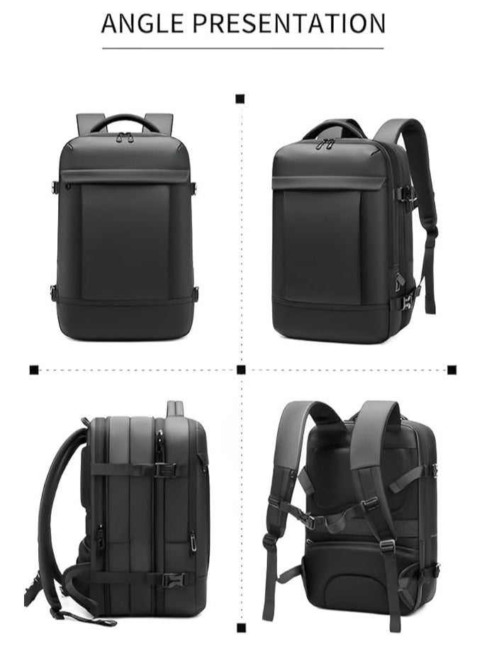 Skycare 39L Business Travel Waterproof Backpack, Multi-functional Large Capacity Expandable Computer Bag for Handheld or Shoulder Carry