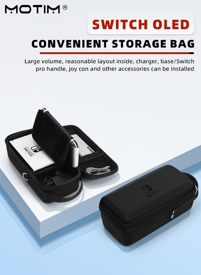 Switch Carrying Case Compatible with Nintendo Switch/OLED Model, Portable Travel Switch Storage Bag Fit for Joy-Con and Adapter, Hard Shell Protective Switch Pouch Case & Games