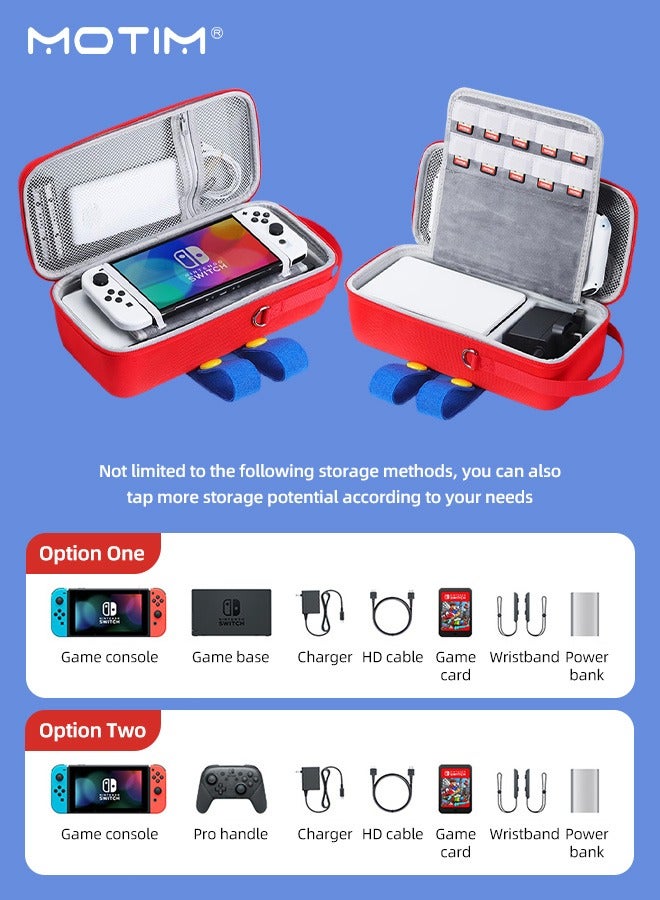 Switch Carrying Case Compatible with Nintendo Switch/OLED Model, Shockproof Waterproof Switch Storage Bag Carrying Sleeve Fit for Joy-Con and Adapter, Hard Shell Protective Switch Pouch