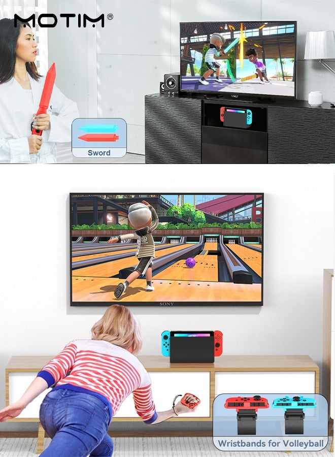 18 IN 1 Switch Sports Accessories Family Accessories Kit, Compatible with Nintendo Switch OLED Console for Switch Sports Games Bundle Kit for Nintendo Switch Games