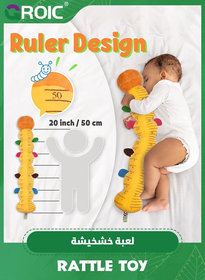 Baby Toys Musical Caterpillar,Infant Toys Stuffed Animal Toys with Ruler Design and Ring Bell,Baby Teething Toys for Tummy Time,Baby Musical Stuffed Animal Soft Toy