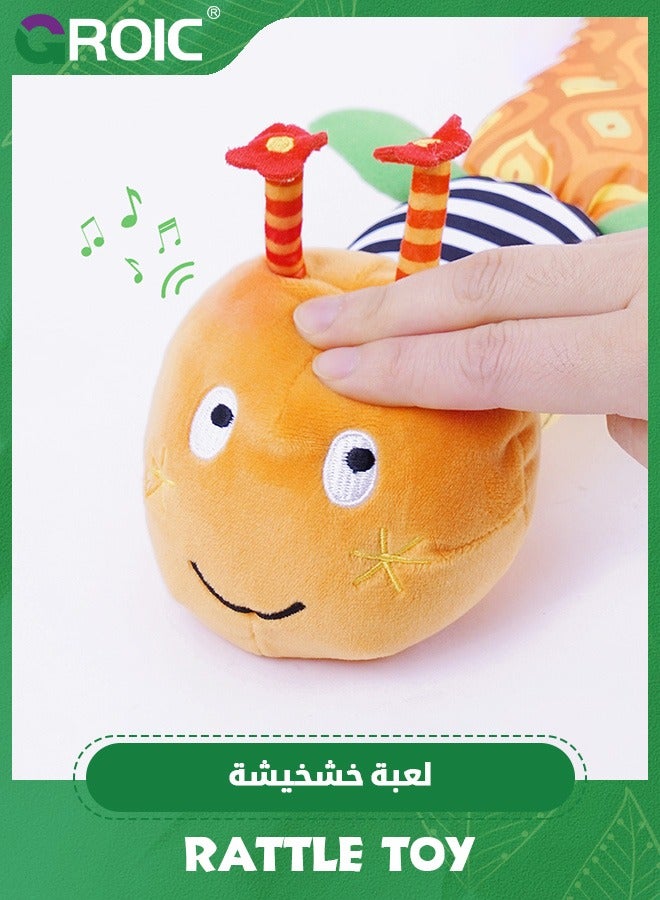 Baby Toys Musical Caterpillar,Infant Toys Stuffed Animal Toys with Ruler Design and Ring Bell,Baby Teething Toys for Tummy Time,Baby Musical Stuffed Animal Soft Toy