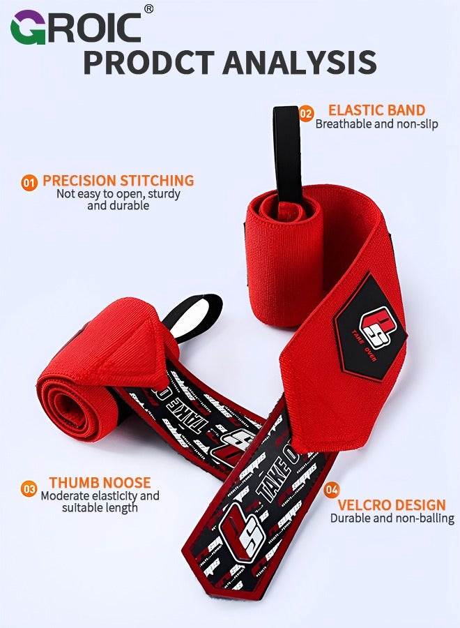 Weight Lifting Wrist Support Band, Elbow Wraps Wrist Wraps Brace for Men and Women, Elastic Elbow Compression Strap and Joint Support Brace for Powerlifting, Fitness