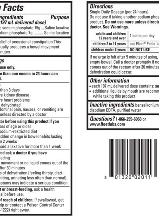 Saline Laxative Enema 7.8 oz (pack of 6)