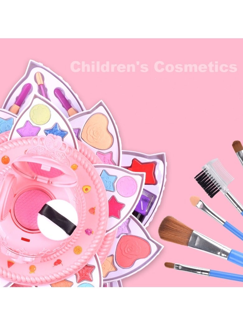 4 Layer Kid Makeup Set Toy,Extendable And Portable Cosmetic Toys,Girls Pretend Play Toy