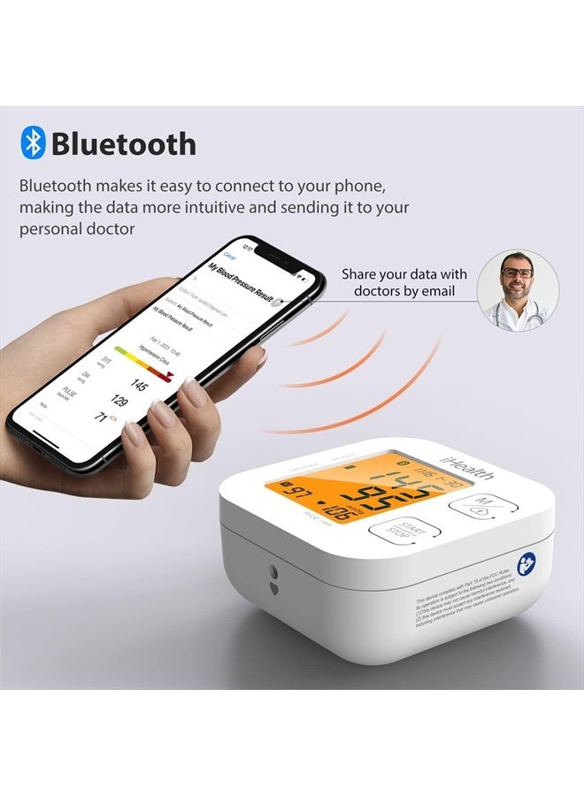 Track Smart Upper Arm Blood Pressure Monitor with Wide Range Cuff Standard To Large Adult Arms, Bluetooth Compatible for iOS & Android Devices