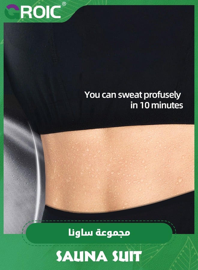 Sauna Suit Hot Sweat Body Shaper Jacket Waist Trainer Long Sleeve Zipper Shirt Workout Top,Weight Loss Machine Washable Sweat Sauna Jacket