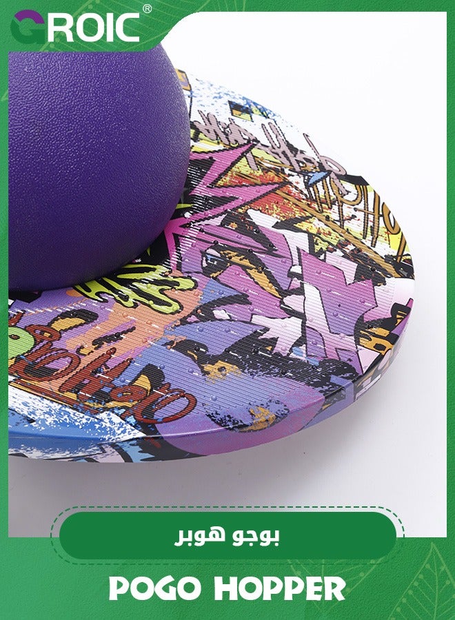 Pogo Ball for Kids, Pogo Hopper High Jump Toy  Bounce Jump Trick Board Pogo Bouncing Ball, Balance Coordination Trick Pogo Ball with Pump and Strong Grip Deck Indoor Outdoor for Toddler