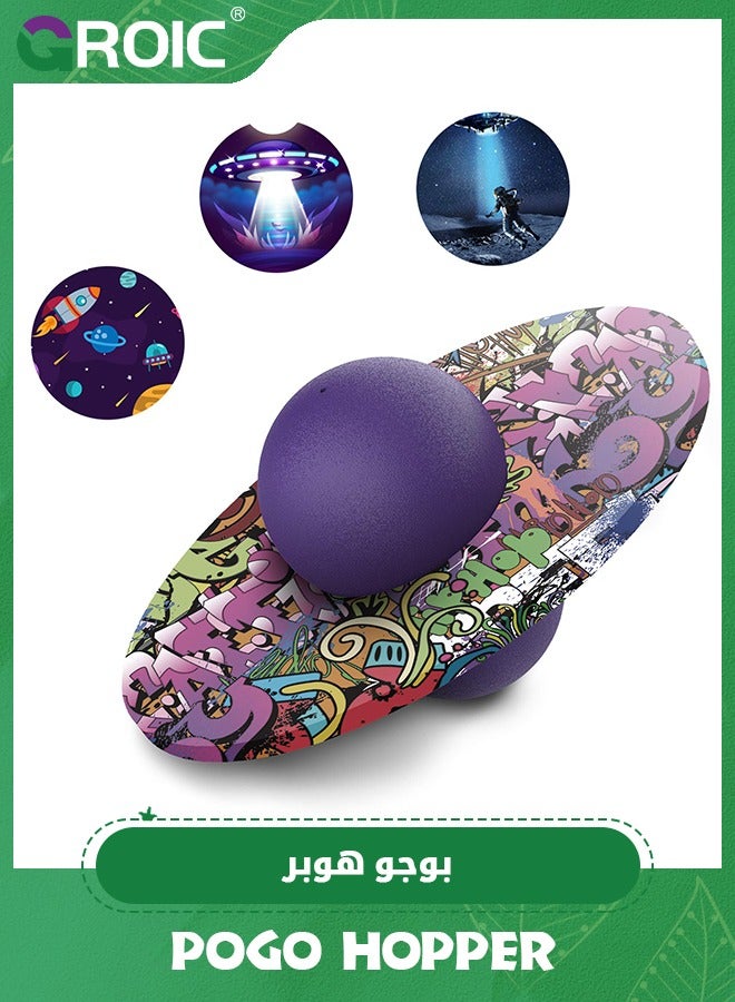Pogo Ball for Kids, Pogo Hopper High Jump Toy  Bounce Jump Trick Board Pogo Bouncing Ball, Balance Coordination Trick Pogo Ball with Pump and Strong Grip Deck Indoor Outdoor for Toddler