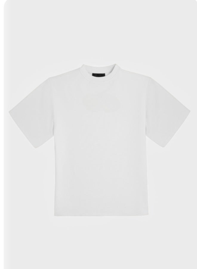 Unisex Vintage Casual Loose Shoulder Oversize Crew Neck Shaded Short Sleeve T-shirt