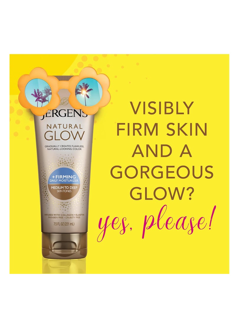 Jergens Natural Glow + Firming Daily Moisturizer Medium to Tan Skin Tones 7.5oz