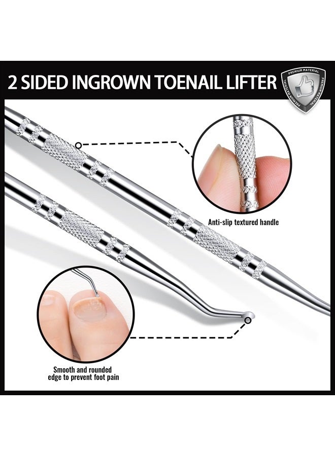 Ingrown Toenail Tools Kit, Ingrown Toenail Clippers, Ingrown Toenail File and Lifters, Professional Nail Treatment Pedicure Tool, Under Nail Cleaner Tools