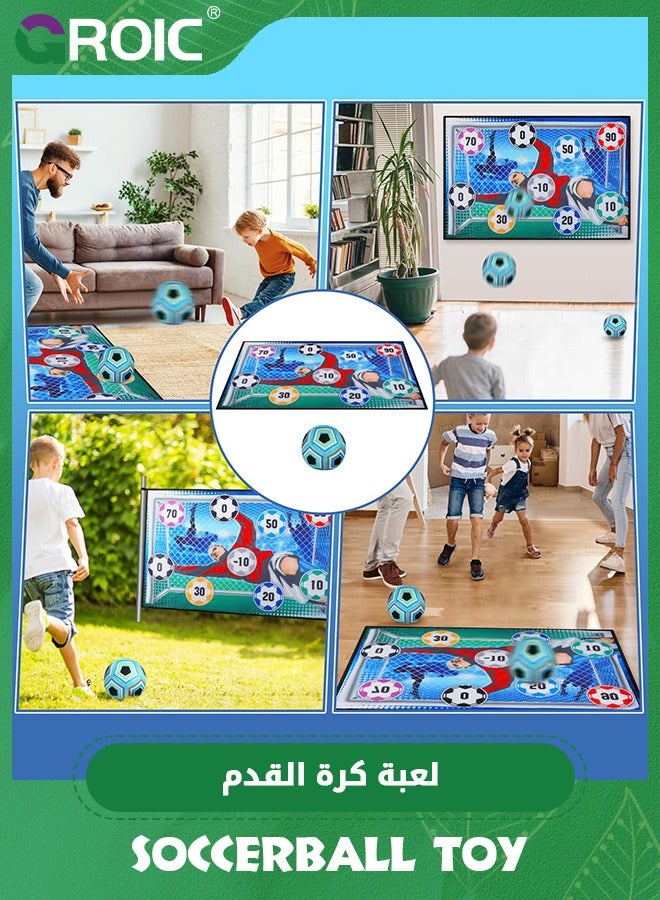 Soccer Game Set for Kids, Soccer Toys with Velcro Balls, Indoor Outdoor Backyard Toss Soccer Goal Game for Adults and Family Kids, Play Equipment Soccer Kit Gift for Boys