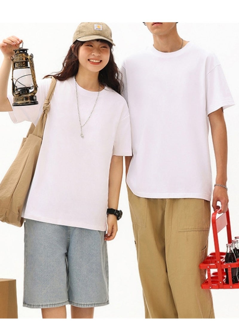 New white T-shirt trendy couple T-shirt street trend T-shirt