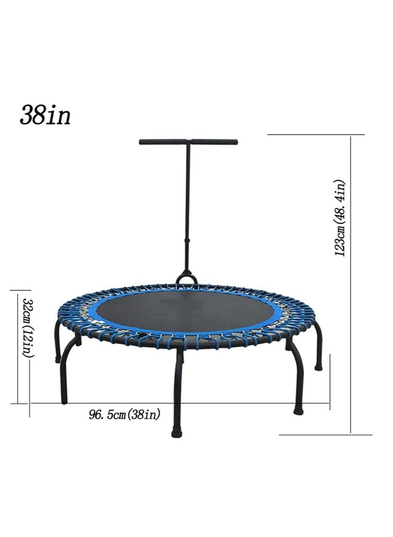 Trampoline 38 Inches Trampoline with handle bar For Indoor Fitness Bungee Trampoline Exercise Rebounder