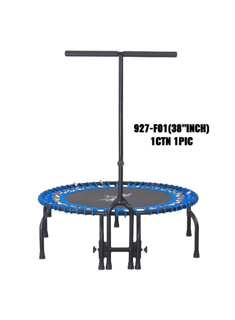 Trampoline 38 Inches Trampoline with handle bar For Indoor Fitness Bungee Trampoline Exercise Rebounder