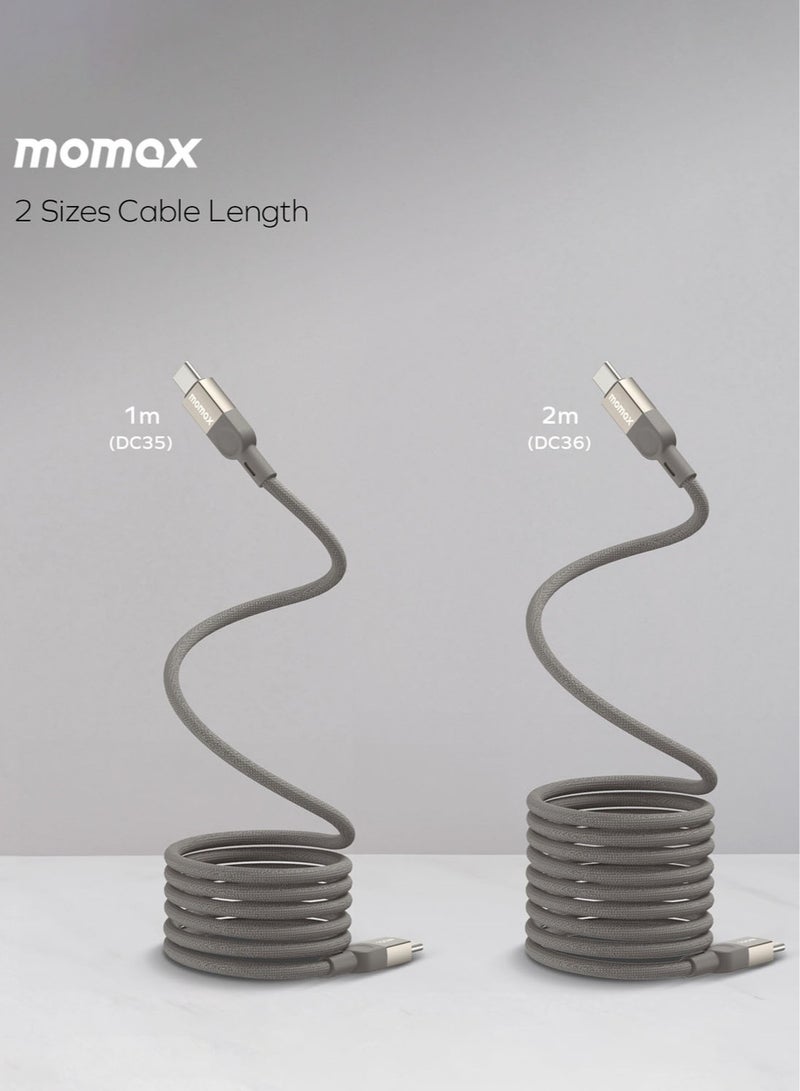 Momax Elite MAG Link 100W USB-C to USB-C Magnetic Cable [2 Meter] - Titanium