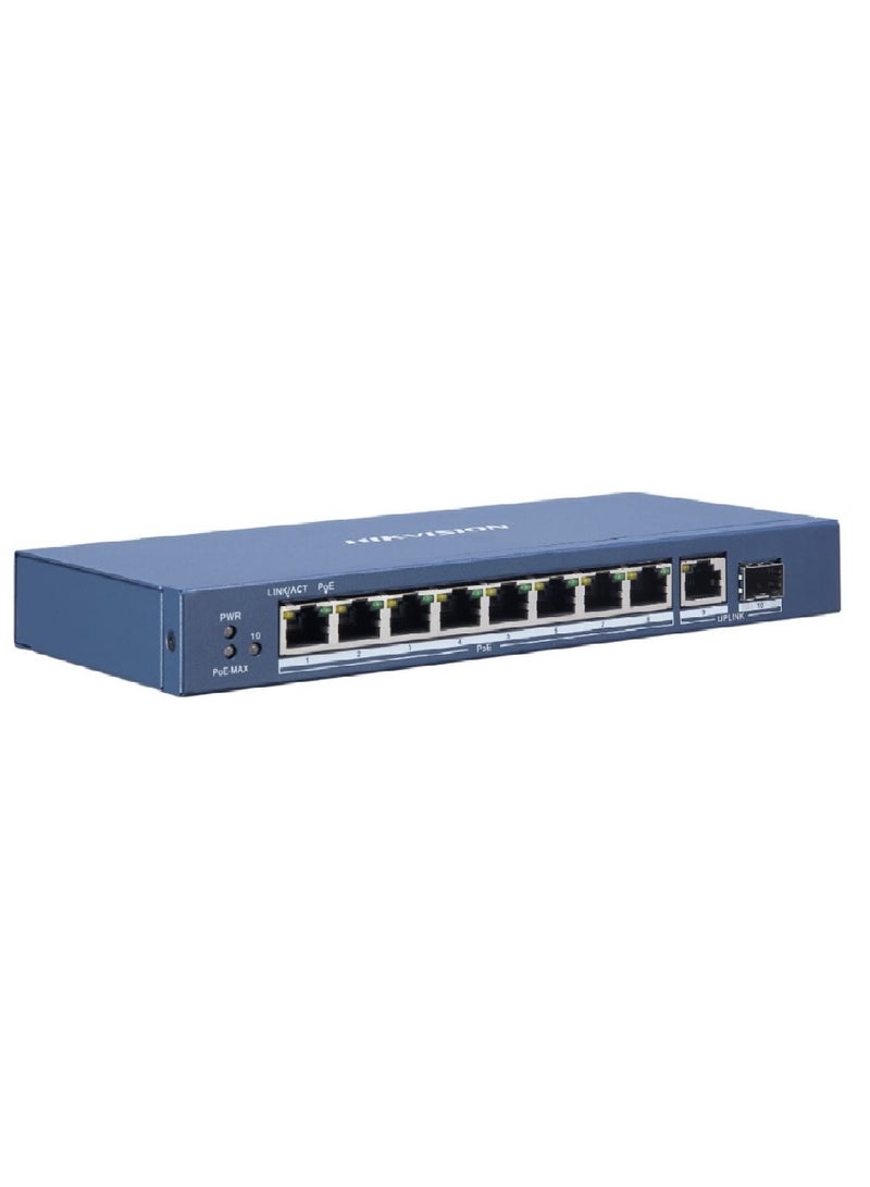 DS-3E0510P-E  8-Port Gigabit Unmanaged PoE Switch blue