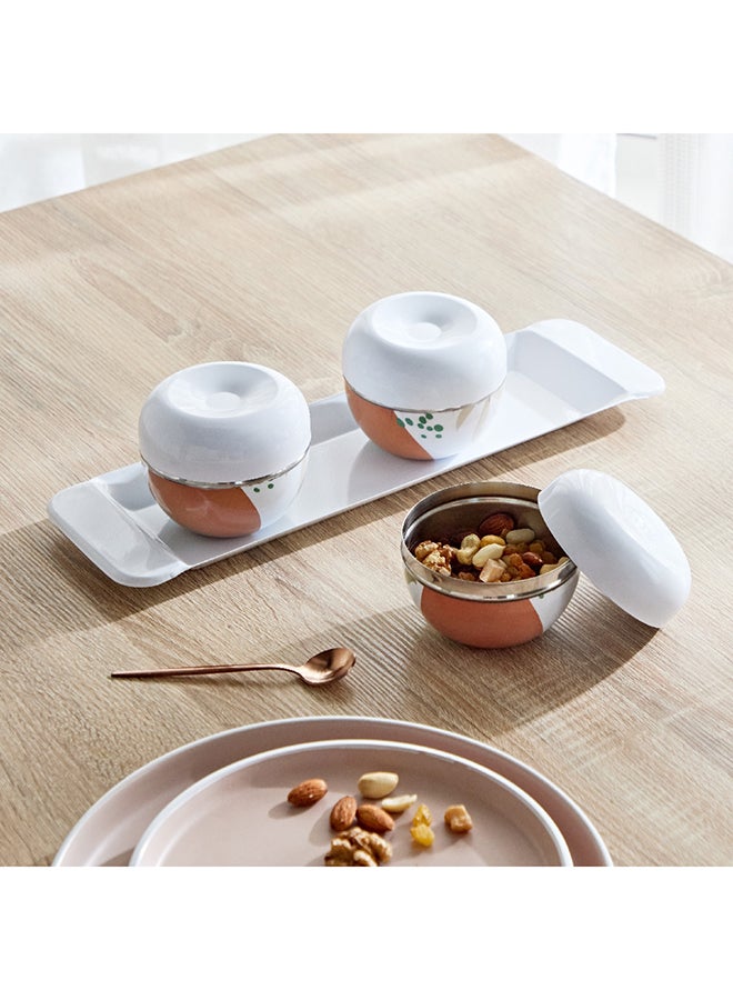 4-Piece Boho Nut Bowl Set with Lid 30 x 10 cm