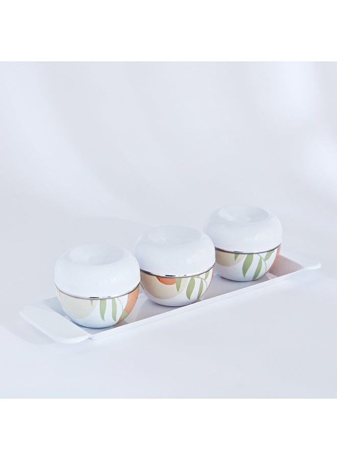 4-Piece Boho Nut Bowl Set with Lid 30 x 10 cm