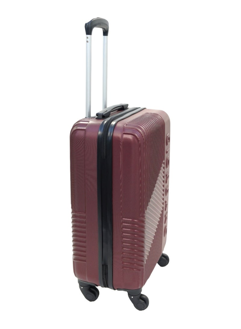GIORDANO Logo Series Carry-On Small Cabin Suitcase Maroon, ABS Hard Shell Lightweight Durable 4 Wheels Luggage Trolley Bag 20