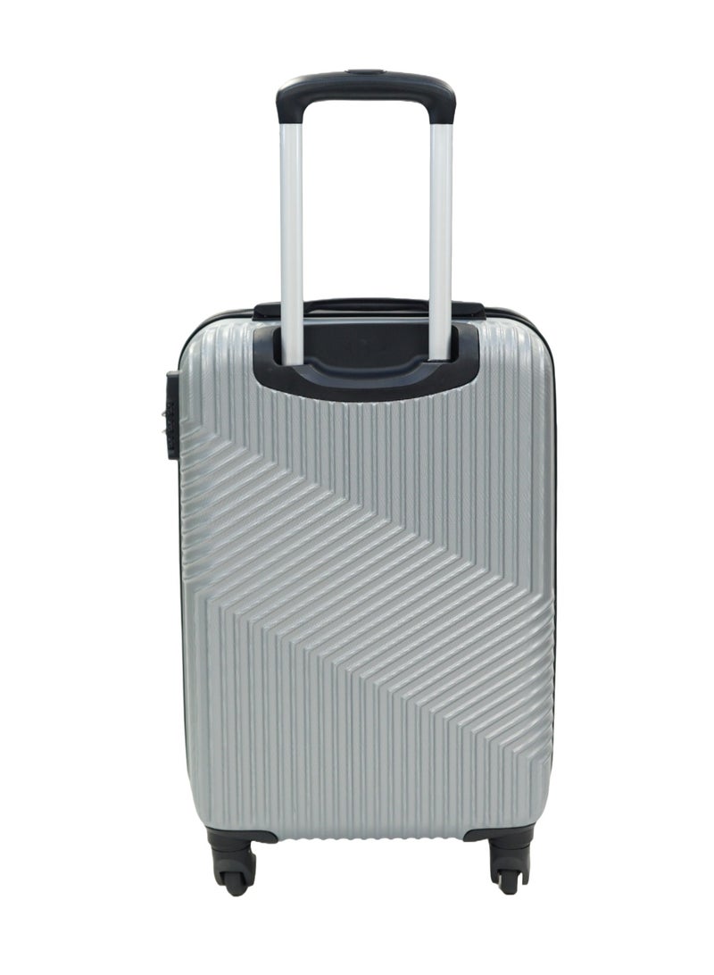 GIORDANO Logo Series Carry-On Small Cabin Suitcase Silver, ABS Hard Shell Lightweight Durable 4 Wheels Luggage Trolley Bag 20
