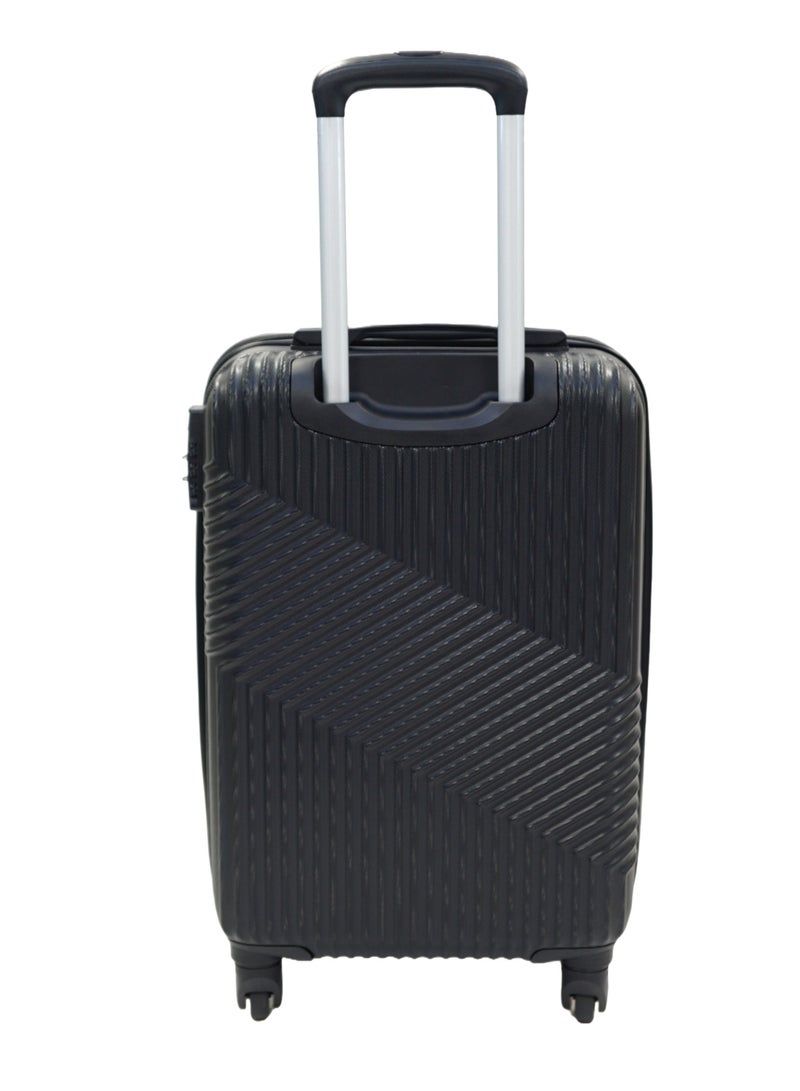 GIORDANO Logo Series Carry-On Small Cabin Suitcase Black, ABS Hard Shell Lightweight Durable 4 Wheels Luggage Trolley Bag 20