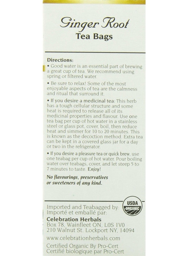 CELEBRATION HERBALS Ginger Root Tea Organic 24 Bag, 0.02 Pound