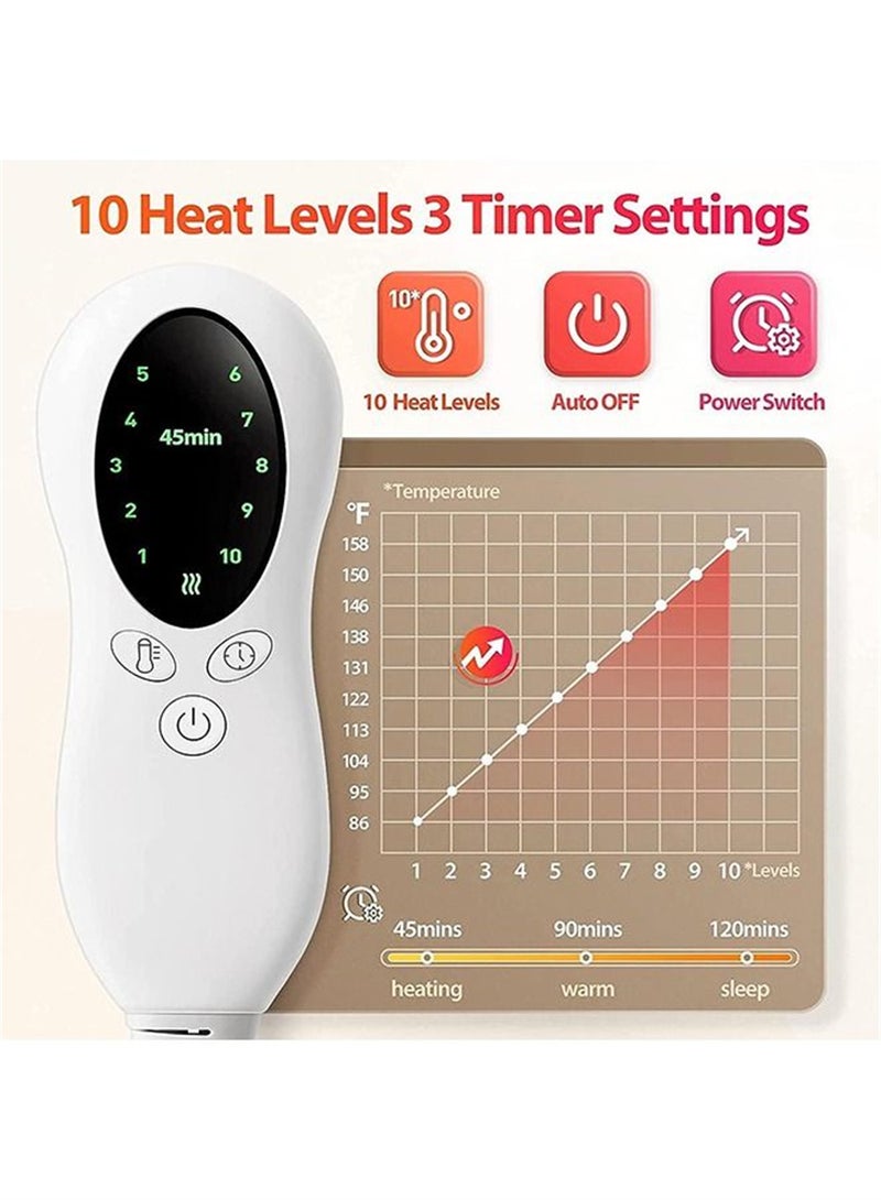 Electric Heating Pad With 10 Heat Setting 3 Timer Options Auto Shut Off And Washable