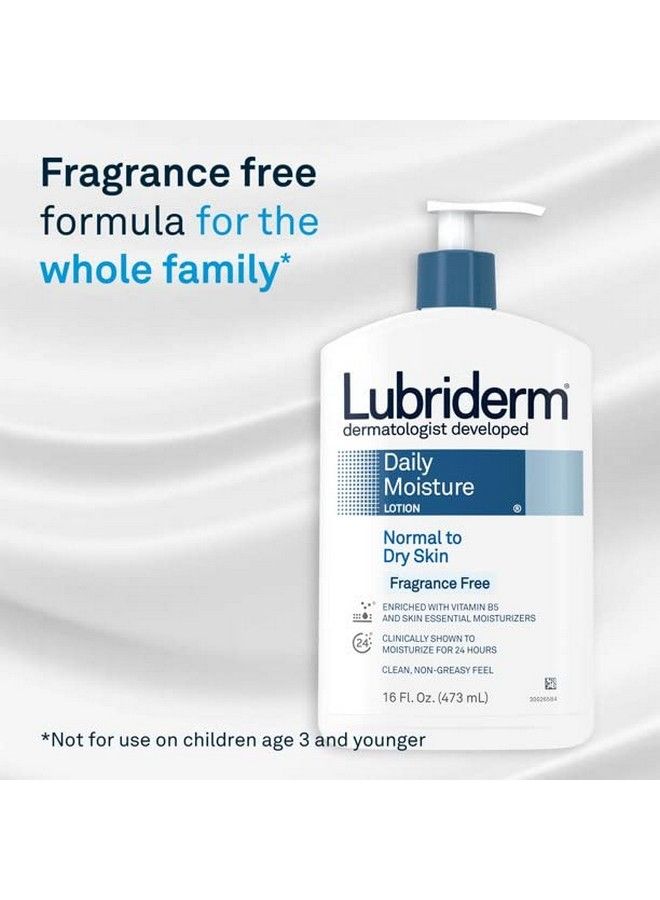 Lubriderm Daily Moisture Lotion Normal To Dry Skin Non Greasy 16 Ounce (Pack Of 2) By Lubriderm